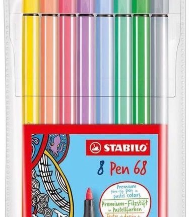 Viltstift stabilo pen 68/8 m pastel ass 8st