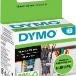 Label etiket dymo 11353 13mmx25mm wit