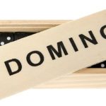 Domino 28 stuks in houten kist