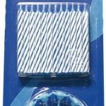 24 taartkaars + 12 houders blauw