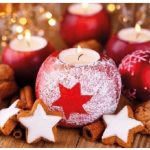 Kerstservet star on candle