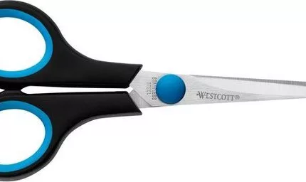 Schaar westcott easy grip 14cm rvs, soft grip, linkshandig