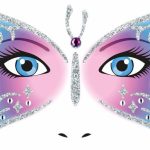 Face art sticker vlinder