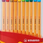 Fineliner stabilo point 88/20 etui gl/rd f assorti