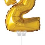 FOIL BALLOON ""2"" GOLD 40 CM