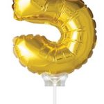 FOIL BALLOON ""5"" GOLD 40 CM