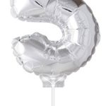 FOIL BALLOON ""5"" SILVER 40 CM