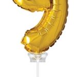 FOIL BALLOON ""9"" GOLD 40 CM