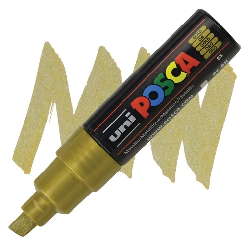 4902778113608 Verfstift Posca pc8k b schuin goud - Afbeelding 1