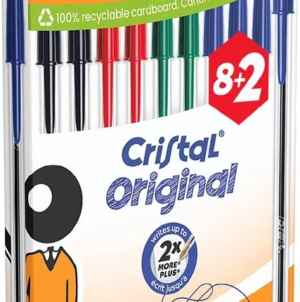 Balpen BIC cristal m 10stuks