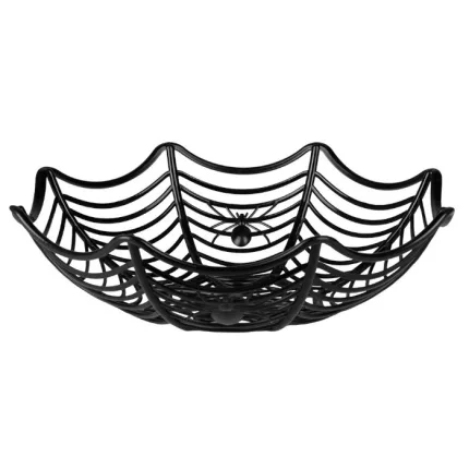 Halloween schaal spinnenweb zwart (ø27cm)