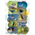 Postzegel bnd vogels saba 10 stuks op vel nl 1