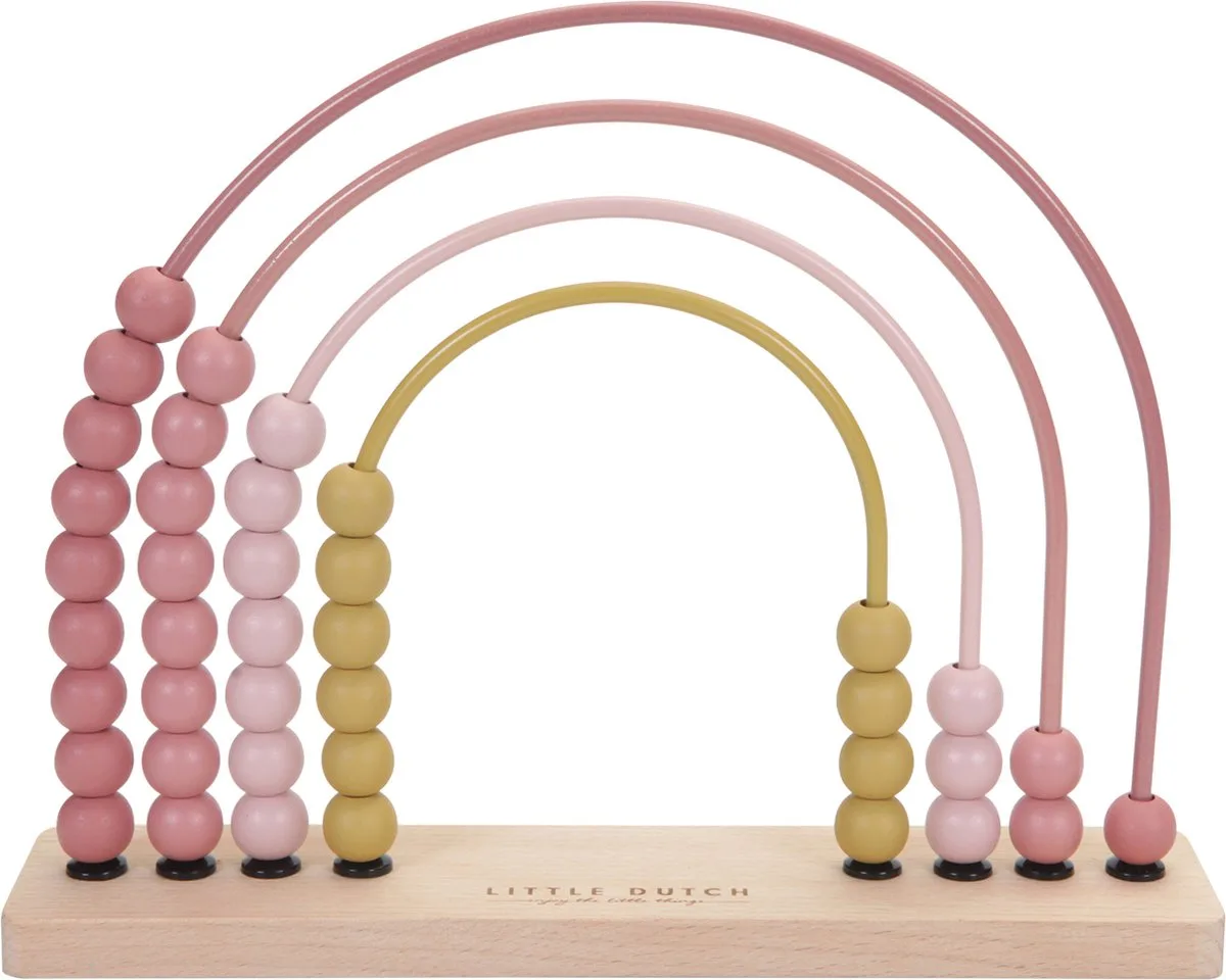 1200x960 Little Dutch Houten Regenboog Telraam Pink - Afbeelding 1