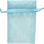 CC Organza zakjes 7x10 cm Blauw 10 stuks